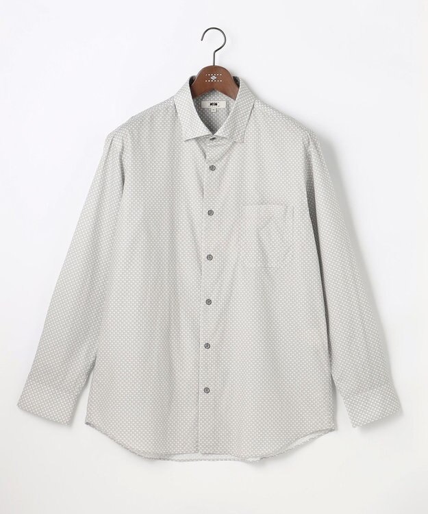 JOSEPH ABBOUD 【キングサイズ・オーガニックコットン使用・JAPANファブリック】ジオメトリックプリントシャツ ホワイト系5