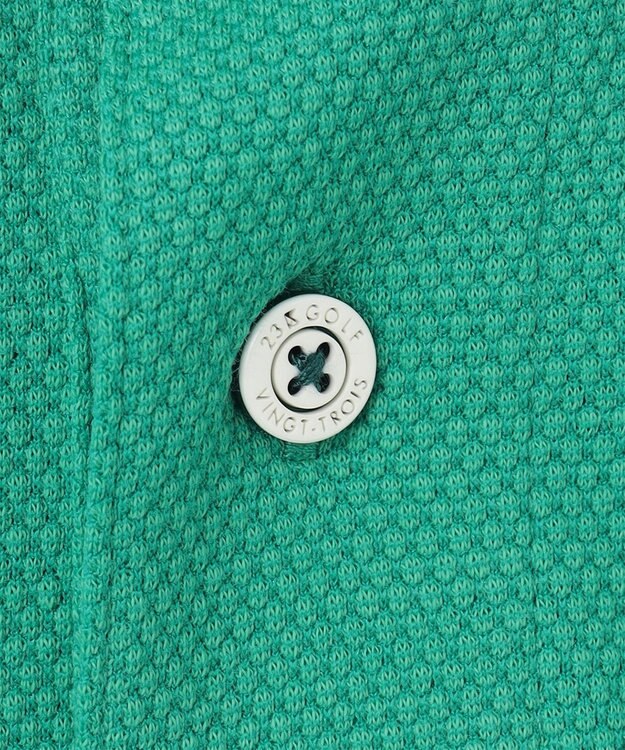 23区GOLF 【MEN】ライトハニカム 半袖ポロシャツ パイングリーン系