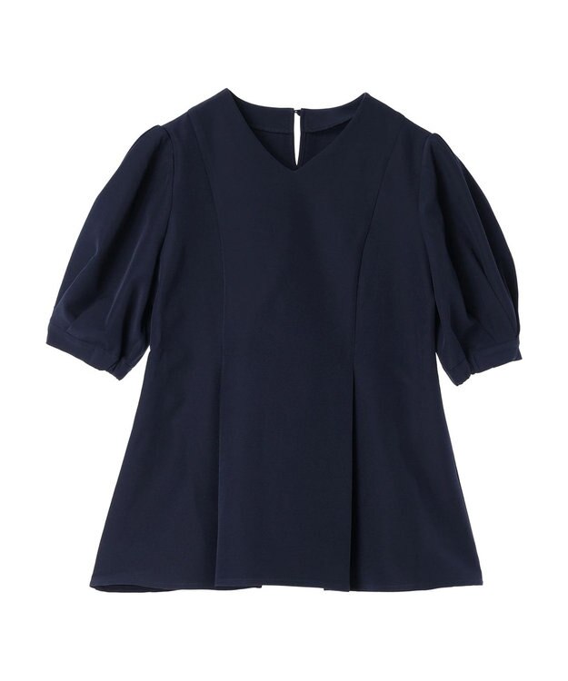 Green Parks AnriettMusee パフスリーブペプラムブラウス Dark Navy