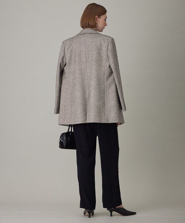 ICB L シックツイード テーラードジャケット ブラウンミックス系