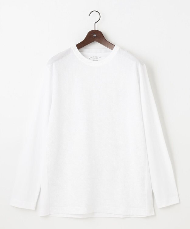 JOSEPH ABBOUD 【オーガニックコットン使用・好評につき長袖登場！】JOE COTTONサッカーTシャツ ホワイト系