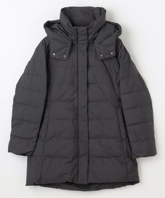 ANY 【洗濯機可/フード取り外し可能/撥水】楽映えリッチロング丈ダウン ブラック