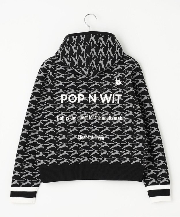 PW CIRCULUS 【イージーケア/軽量】【WOMEN】 MOFUモチーフ ニットフーディ ブラック系