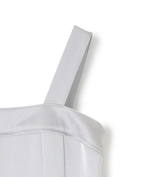 uncrave シャイニーダブルサテン オールインワン シルバーグレー