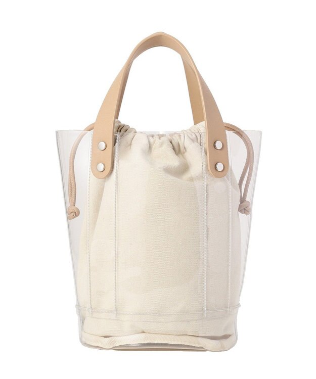 AMERICAN HOLIC 【2点セット】巾着付PVCバッグ Beige