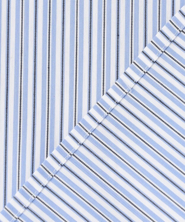 組曲 L 【WEB限定】コンパクトシャーティング ペプラムブラウス ブルーストライプ系1