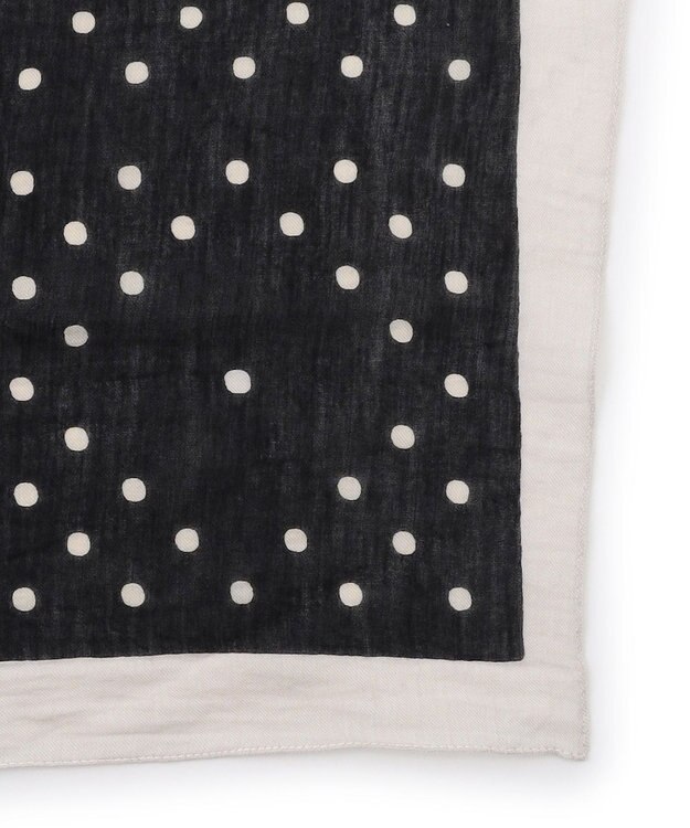 23区 manipuri ジオメドット コットンシルク ストール ブラック系