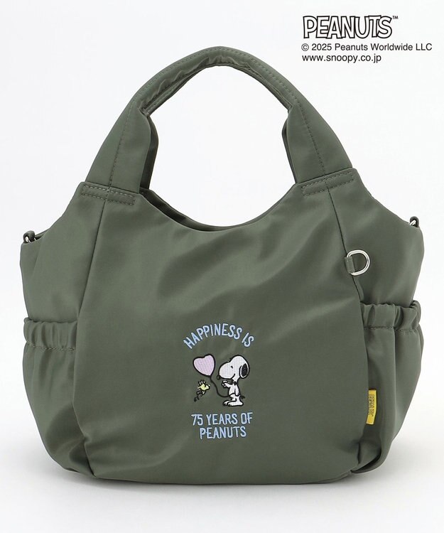 Y'SACCS SNOOPYデザイン　ギャザー2wayミニトート カーキ