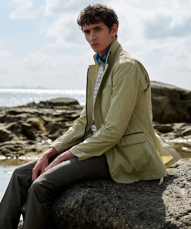 JOSEPH ABBOUD 【キングサイズ・軽量/ECO撥水】ナイロンワッシャー ジャケット ライトグリーン系