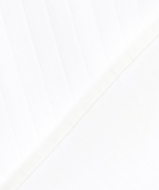 J.PRESS LADIES L BEZコットンナイロン ストライプ フリル襟 ブラウス ホワイトドビー系