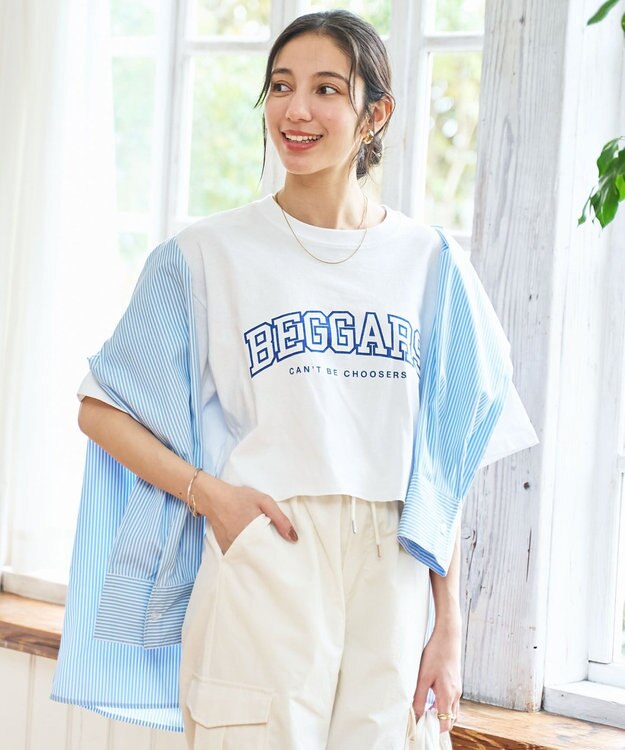 WEGO 【新色追加/手洗い可】グラフィックショートT ホワイト