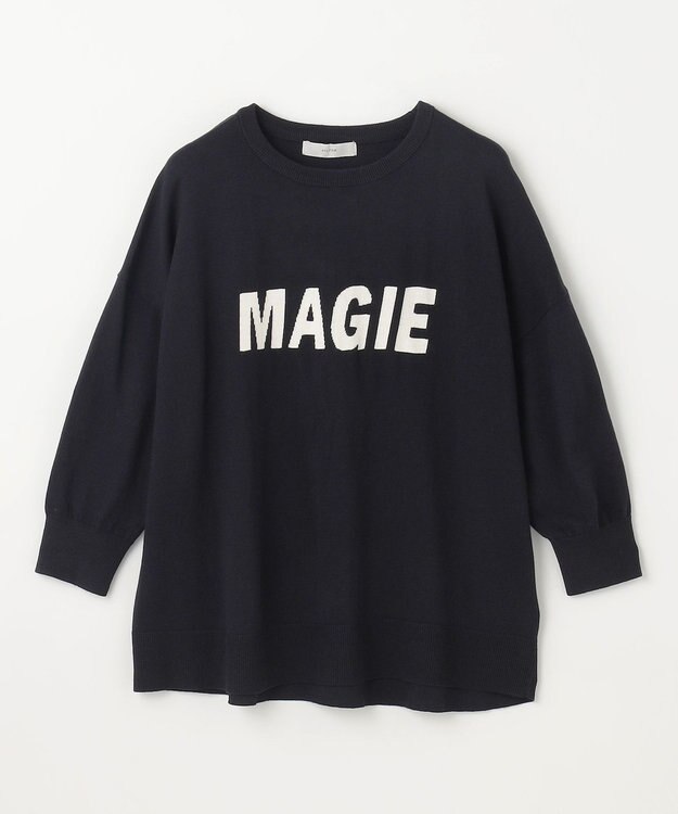 ANY L 【洗濯機可】インターシャロゴニット ブラック