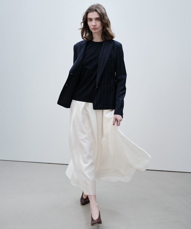 BEIGE， 【セットアップ対応】GEORGE / ウールストライプ テーラードジャケット Navy Stripes