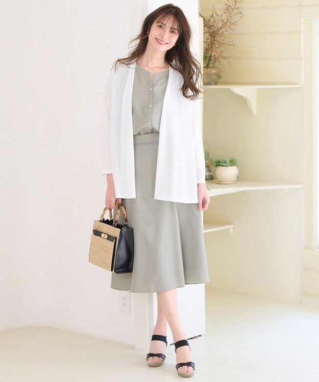 ANY SIS 【美人百花6月号掲載】スムージーポリエステル ブラウス ライトカーキ