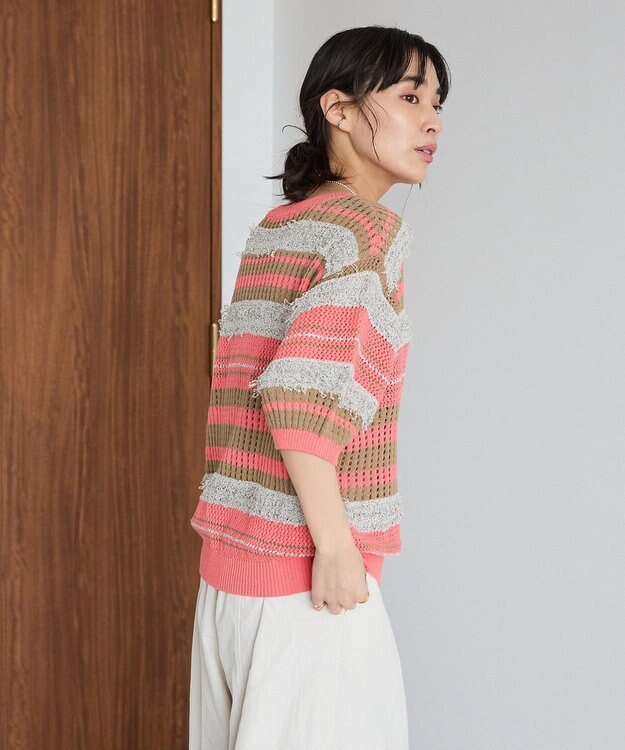 CRAFT STANDARD BOUTIQUE マルチカラーファンシーニットプルオーバー Pink