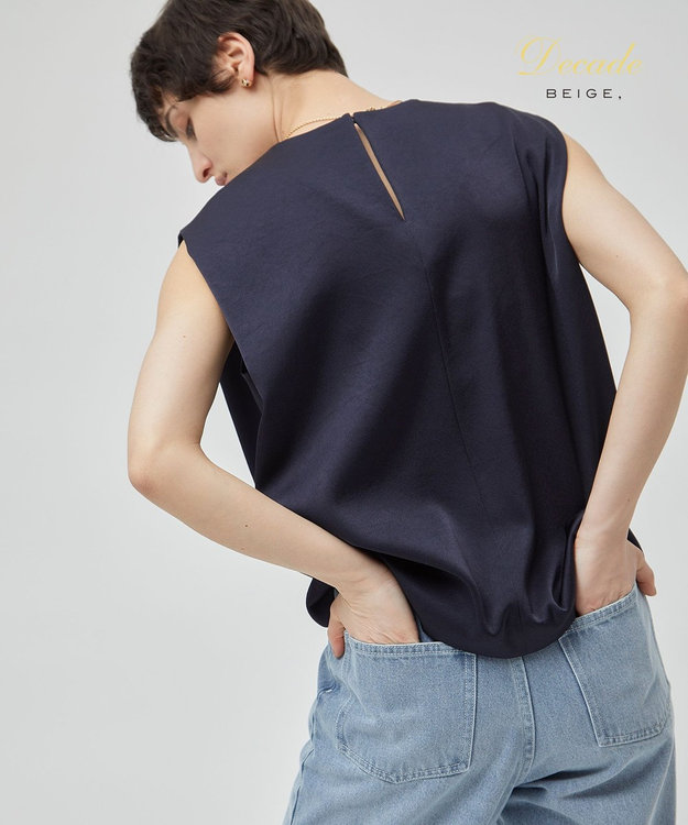 BEIGE， 【洗える】CINDY / ノースリーブブラウス Navy