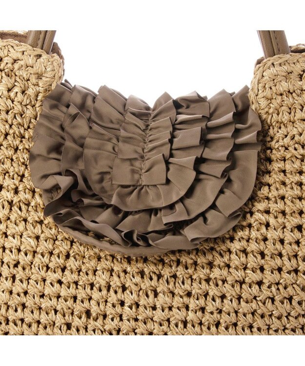 UNBILLION カシュカシュ cachecache / フリルフラップクロッシェトート ブラウン