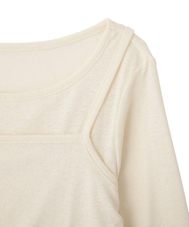 earth music&ecology 【SET2点】ツイストキャミレイヤードカットソー Ivory
