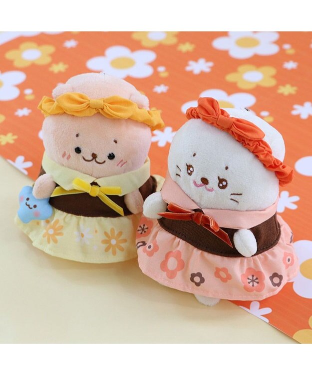 Mother garden しろたん ついてきちゃうしろたん マスコット 着せ替え服 《レトロ風》 橙色 / 黄色 橙色