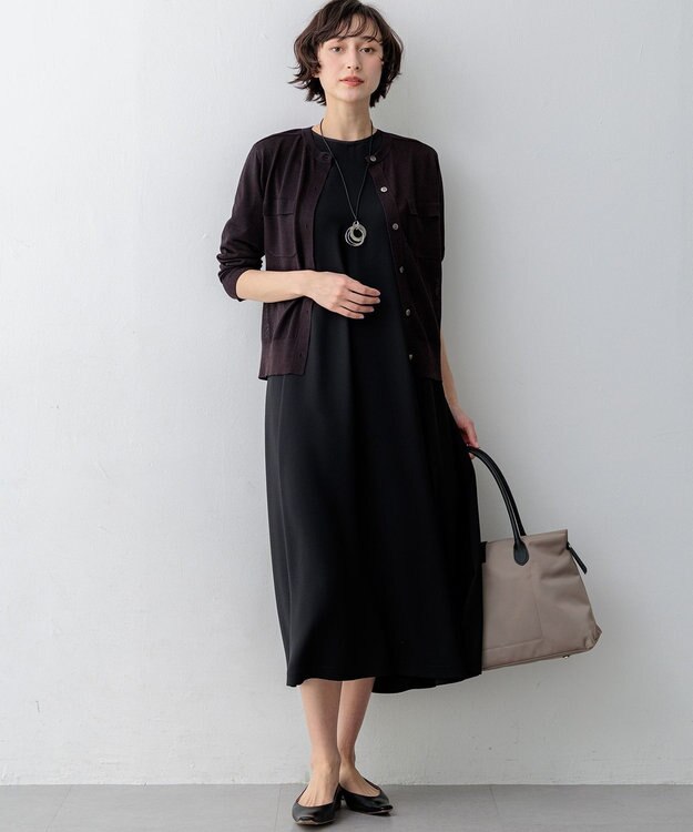 23区 【先行予約/WEB&一部店舗限定カラーあり】シャイニーシアー フラップポケット カーディガン ダークブラウン系