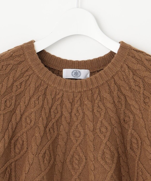 J.PRESS LADIES L 【WEB限定・洗える】 EIGER CORD 求心編み ニット キャメル系