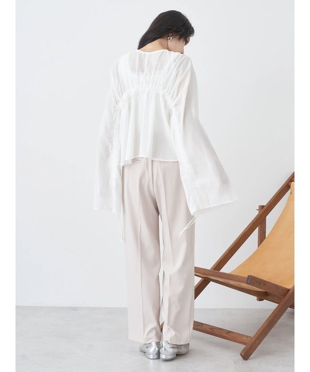 earth music&ecology ワッシャードロスト羽織りシャツ Off White
