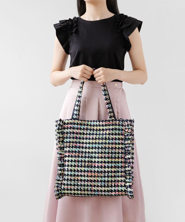 TOCCA 【再入荷！ヨンアさんコラボ】WAVES TOTE BAG トートバッグ マルチツイード系