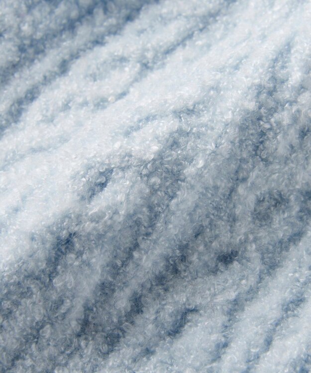 MIKI HOUSE HOT BISCUITS ぼん天付きケーブル編みモールニット帽子 ブルー