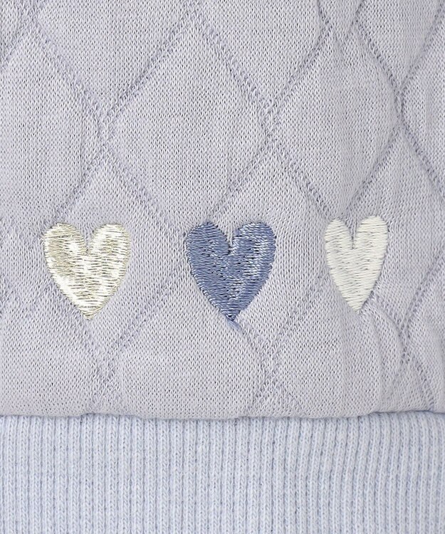 組曲 KIDS 【150-160㎝】ハートキルトジャガード トレーナー サックス系