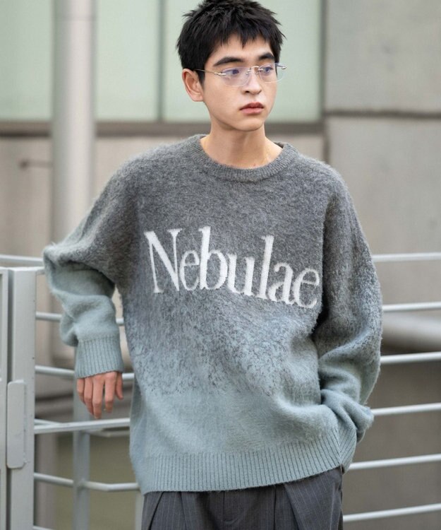 WEGO 【ユニセックス着用ITEM/MLサイズ展開】ファジーグラデーションプルオーバー グレー