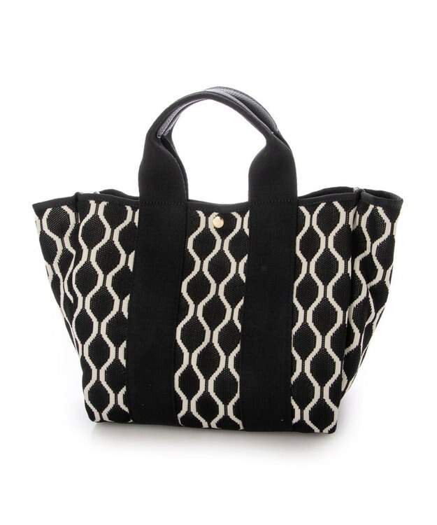 UNBILLION カシュカシュ cachecache / 柄アソートジャガード2wayトートバッグ ブラック