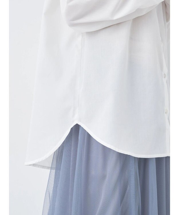 earth music&ecology スタンドフリルシャツ Off White