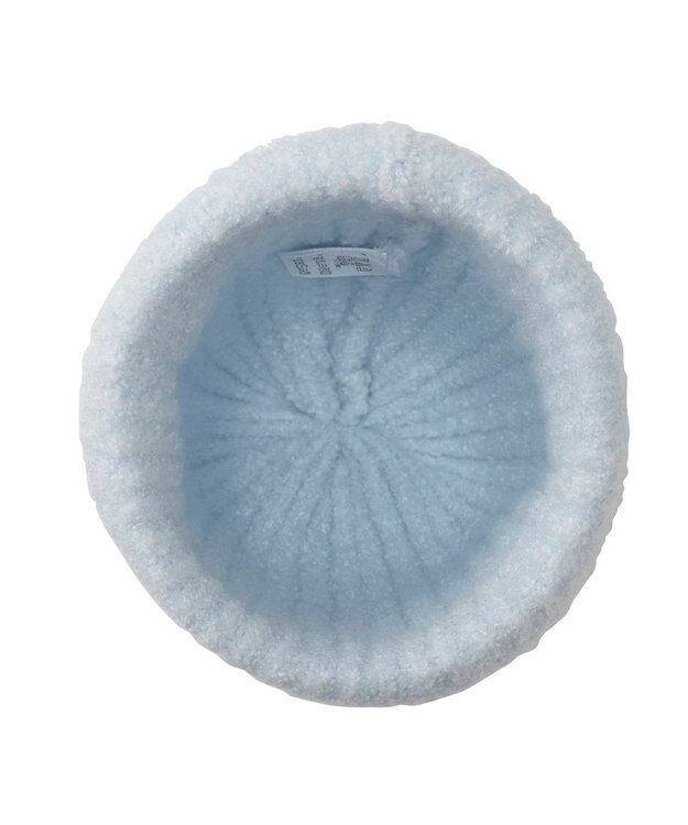 MIKI HOUSE HOT BISCUITS ぼん天付きケーブル編みモールニット帽子 ブルー