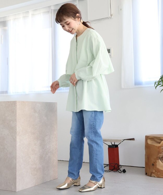 AMERICAN HOLIC サッカーティアードロングブラウス Light Green