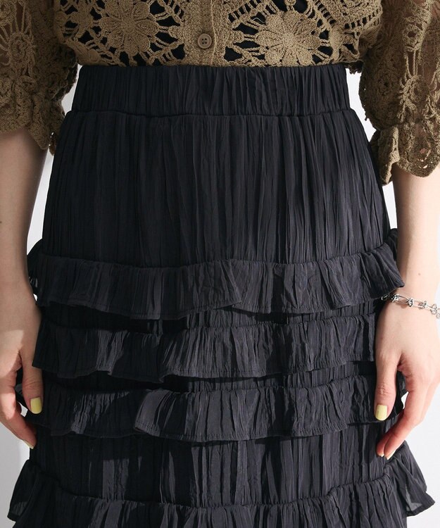 Green Parks ・ＳＵＧＡＲ　ＳＰＯＯＮ　メニーフリルスカート Off White