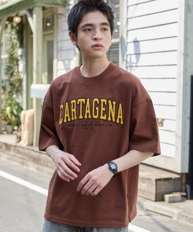 WEGO 【ユニセックス着用アイテム/MLサイズ展開】サガラワッペンロゴBIG　T（SS） ブラウン