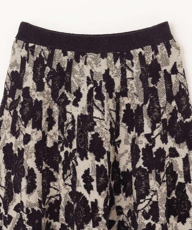 GRACE CONTINENTAL フローラルラメニットスカート ブラック