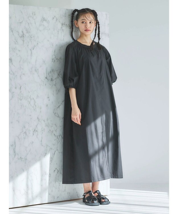 Green Parks ■ＥＳＣＡＲ　バックオープンギャザーワンピース Black