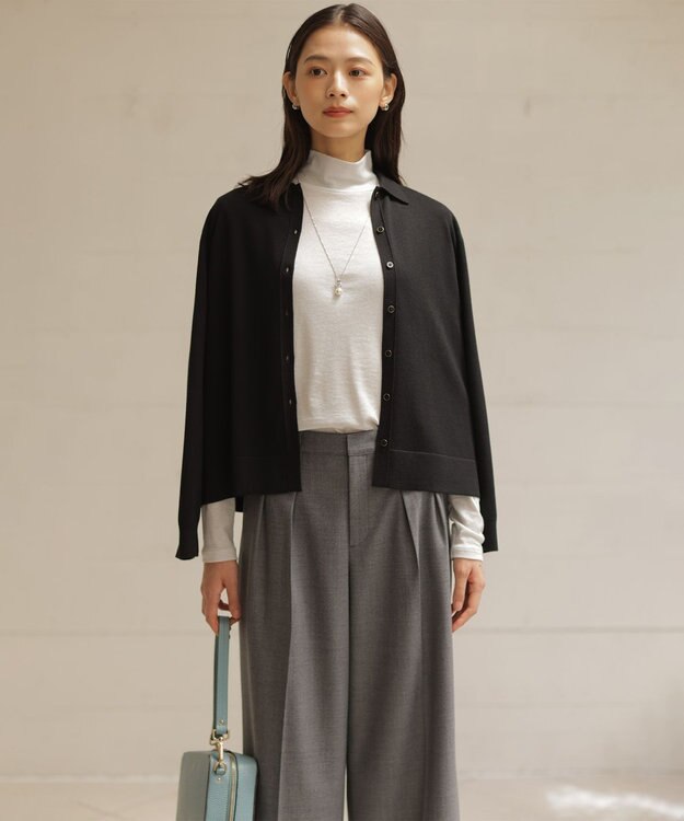 J.PRESS LADIES リングデザインパール ネックレス シルバー系