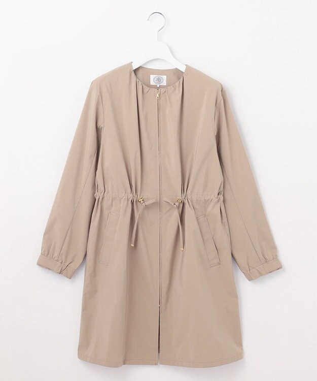 J.PRESS LADIES L 【洗える・撥水】マイクロタフタ ノーカラー ロング コート モカ系