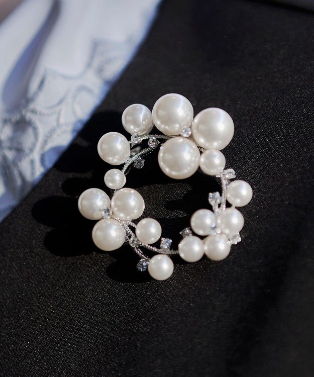 Tiaclasse ランダムパールサークルブローチ シルバー