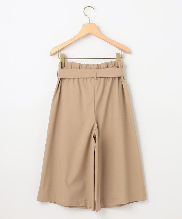 組曲 【ベルト付】リネン混オックスストレッチ キュロットパンツ ベージュ系