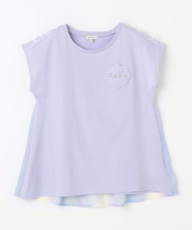 ANY KIDS バックシャン Tシャツ サックスブルー×レインボー