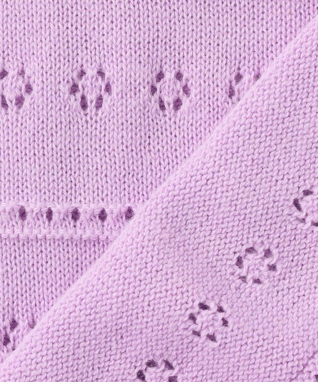 組曲 KIDS 【150-160㎝】フラワーアイレット カーディガン ラベンダー系