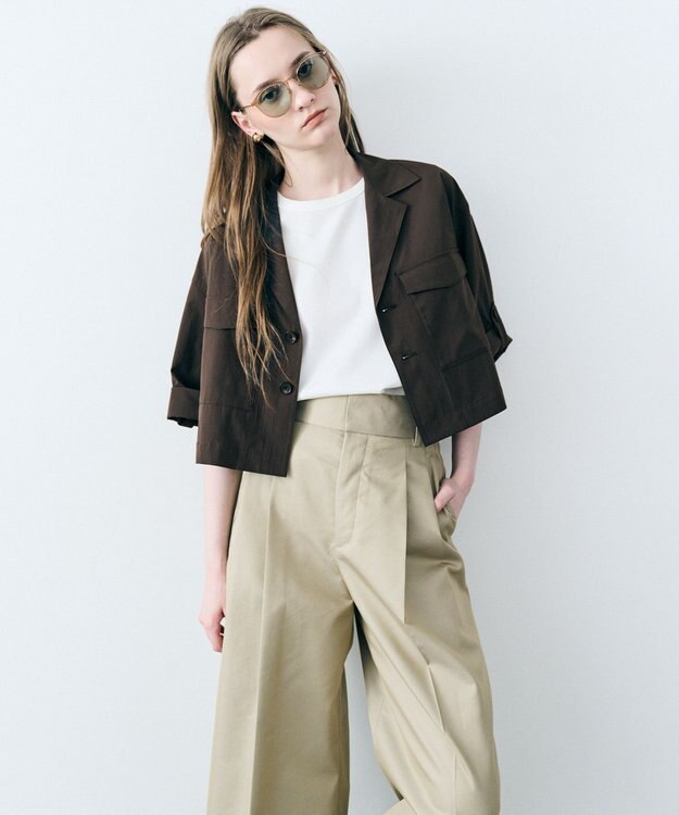 uncrave クールタッチカラータイプライター シャツジャケット ダークブラウン