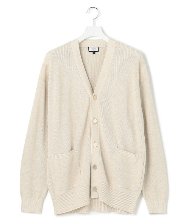 J.PRESS YORK STREET 【UNISEX】Vネックコットン カーディガン アイボリー系
