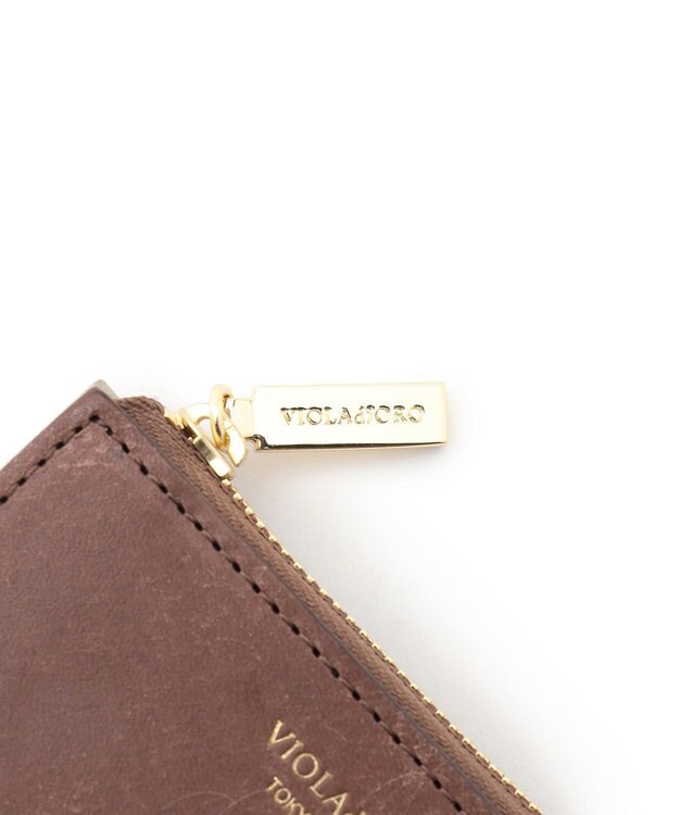 23区 VIOLAd'ORO L字ファスナー コンパクト ウォレット ブラウン系