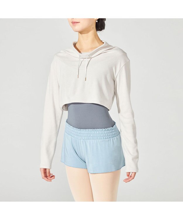 Chacott ハイネックショートトップ グレージュ