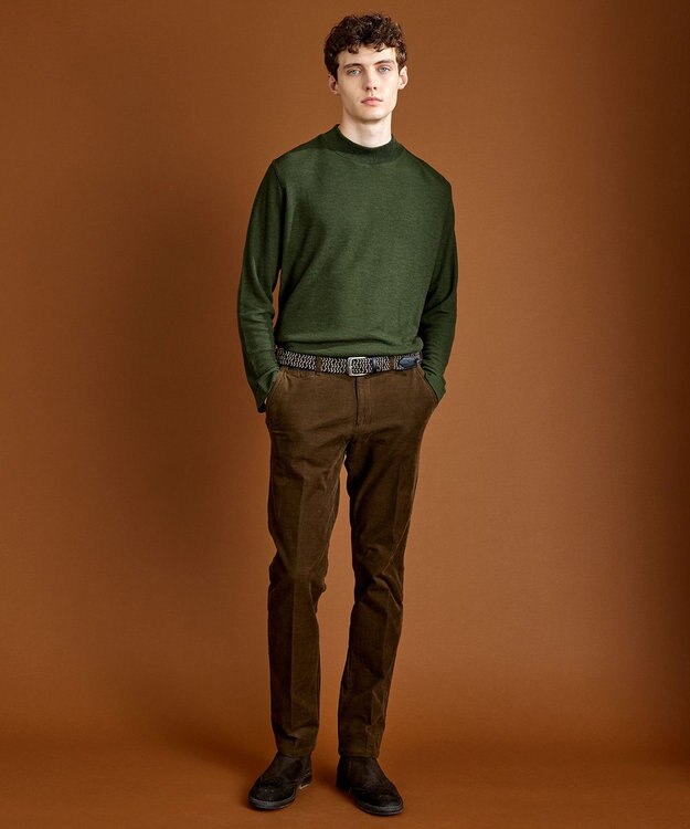 JOSEPH ABBOUD 【ウエストも伸びる！/2WAYストレッチ/暖かい/オーガニック】オーガニックコットン ウオーム パンツ ダークブラウン系