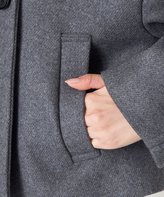 NAVE 【Nave】ダブルメルトン ショートPコート チャコール系